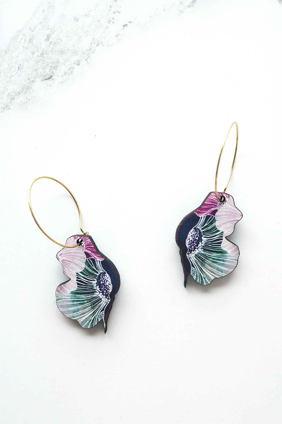 Mica Peet Anemone Flower Hoop Earrings