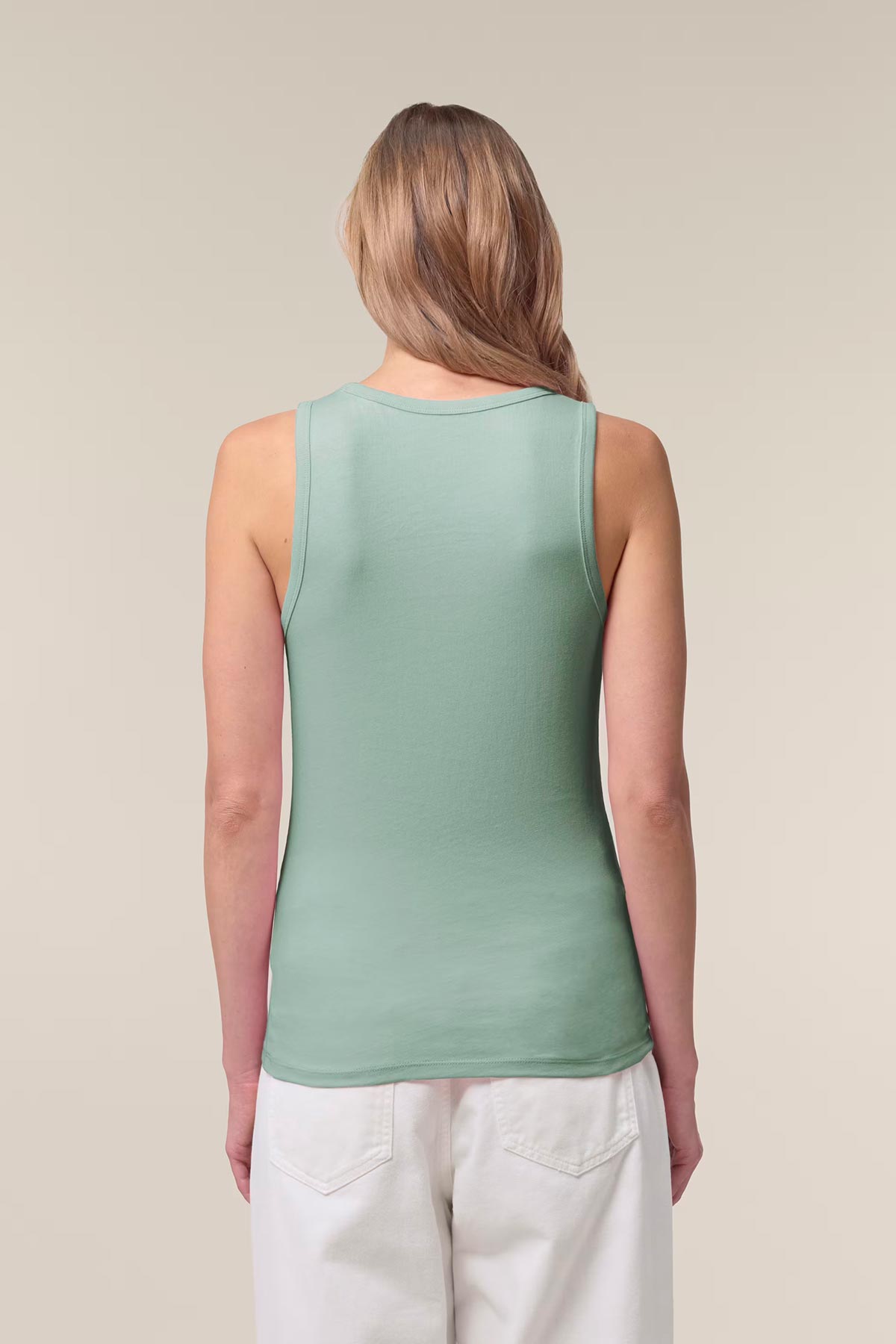 Mia Strada London Ava Organic Fitted Tank Top In Aloe