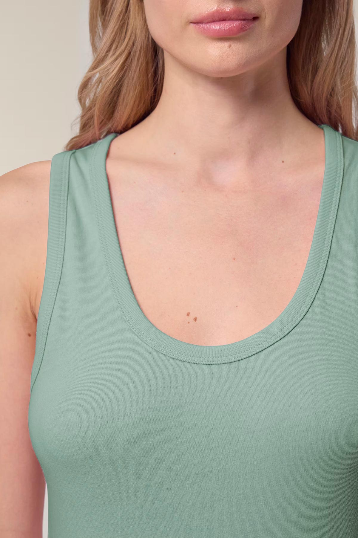 Mia Strada London Ava Organic Fitted Tank Top In Aloe