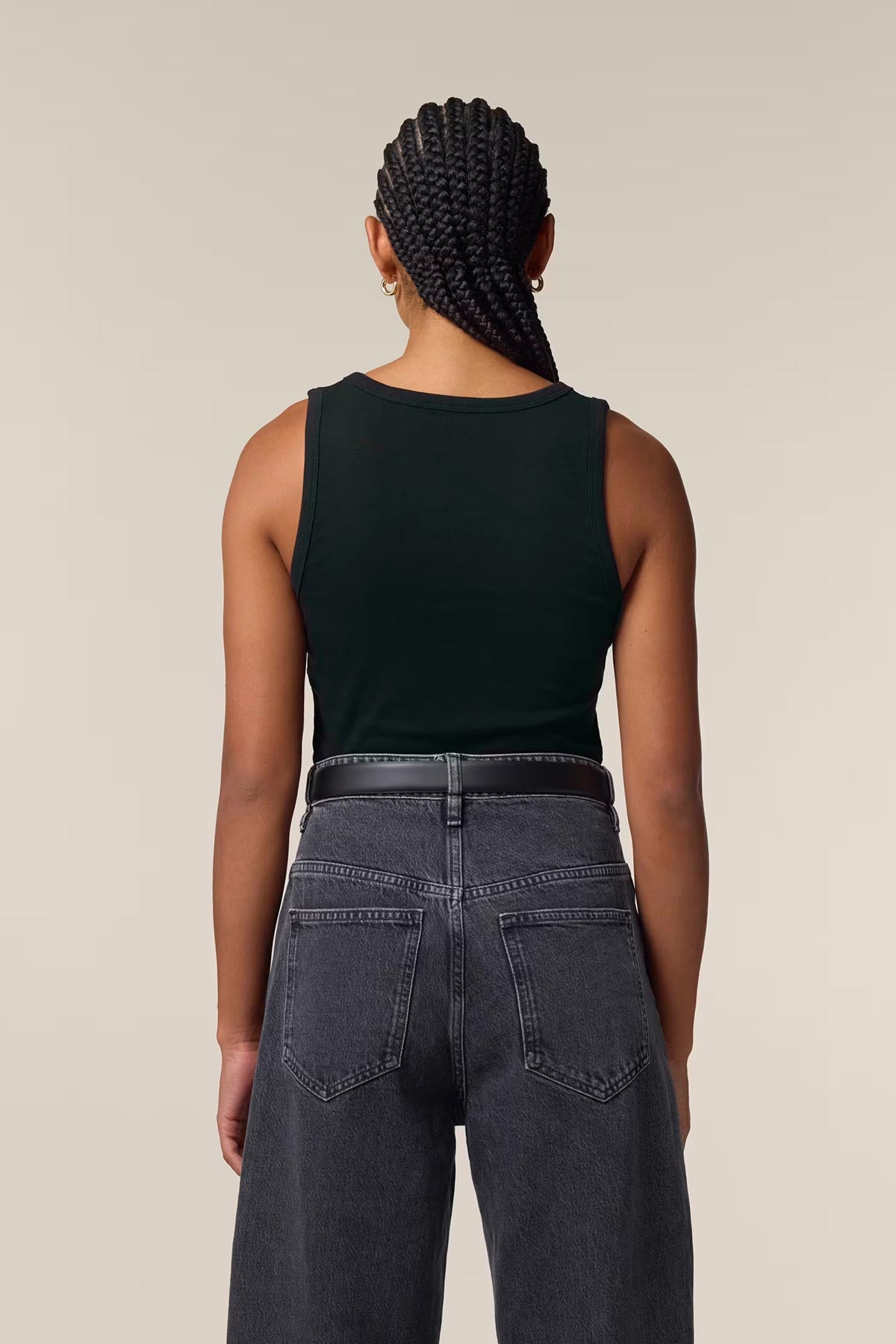Mia Strada London Ava Organic Fitted Tank Top In Black