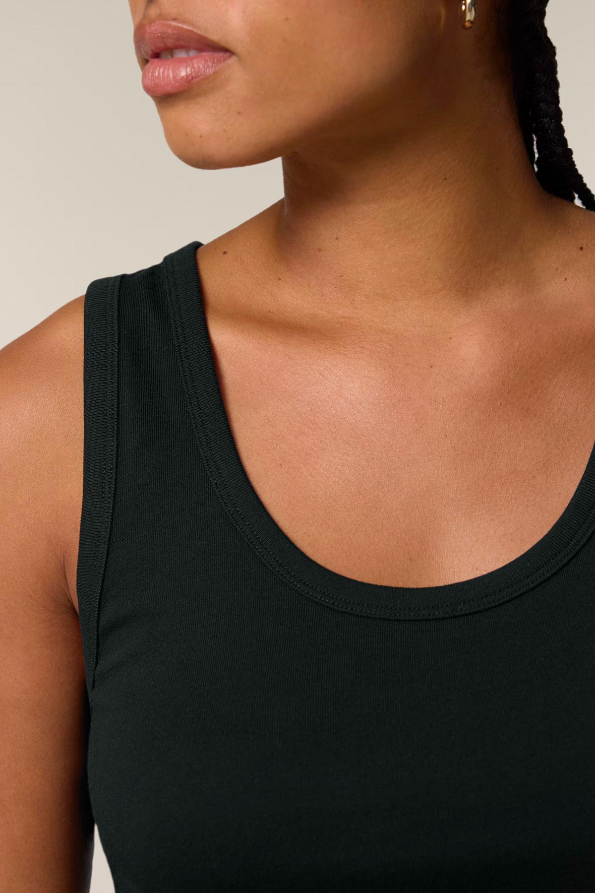 Mia Strada London Ava Organic Fitted Tank Top In Black