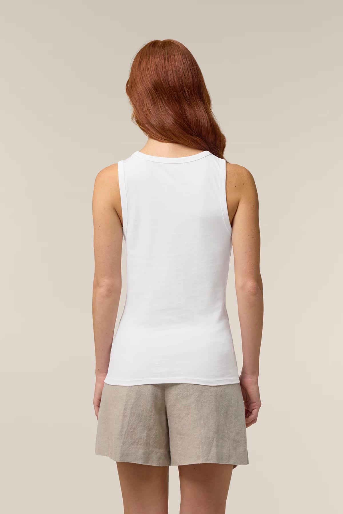 Mia Strada London Ava Organic Fitted Tank Top In White