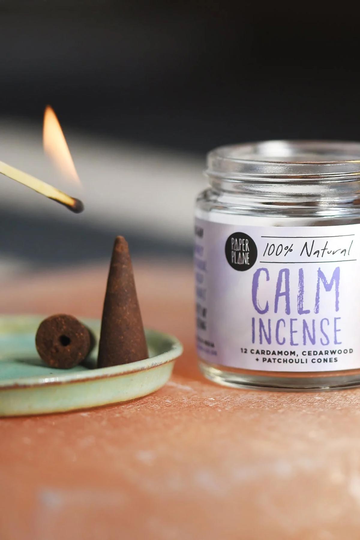 Paper Plane Calm Incense Jar Of Incense Cones | Plant Based & Vegan