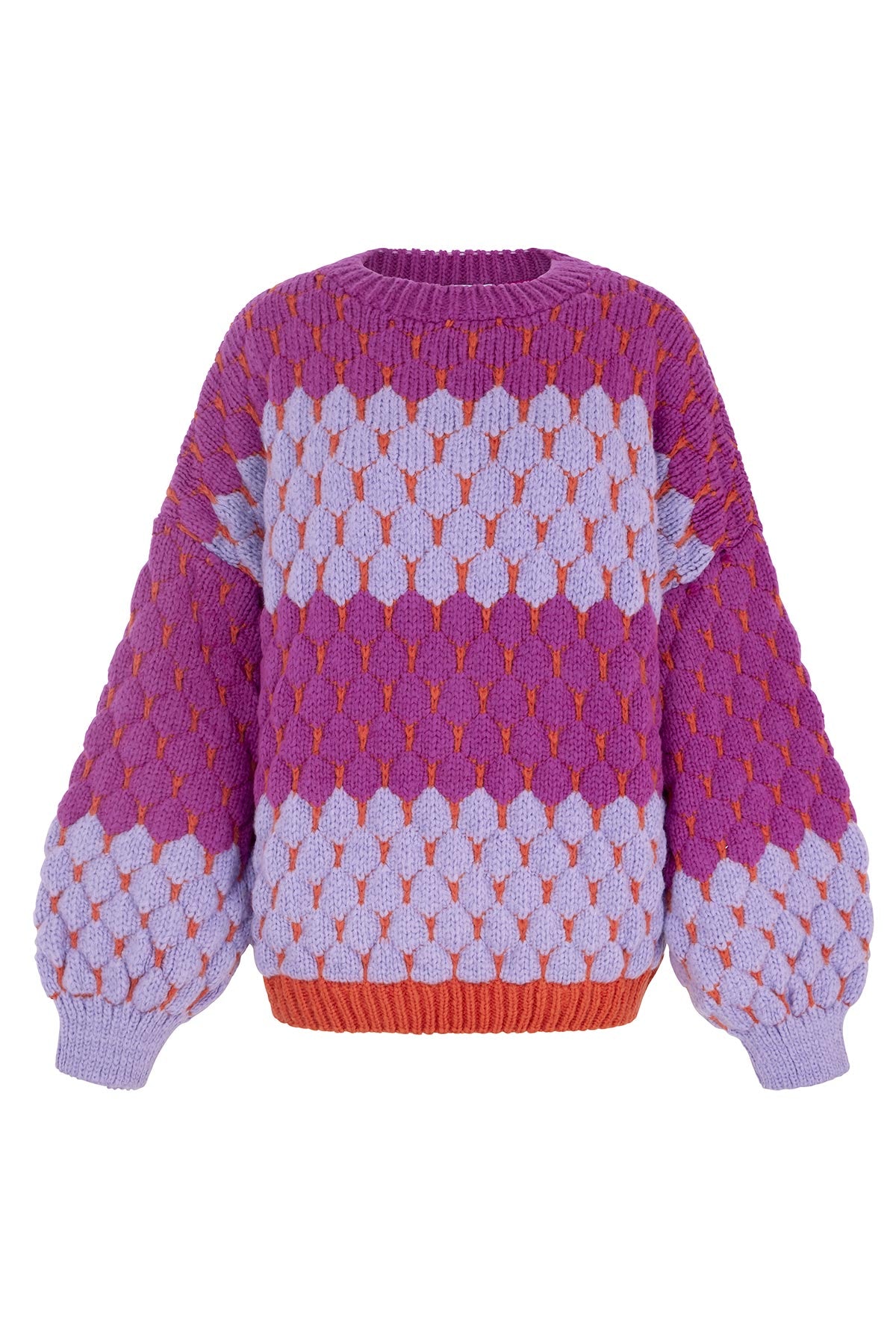 Cara & The Sky Marissa Bubble Stitch Stripe Jumper In Multi