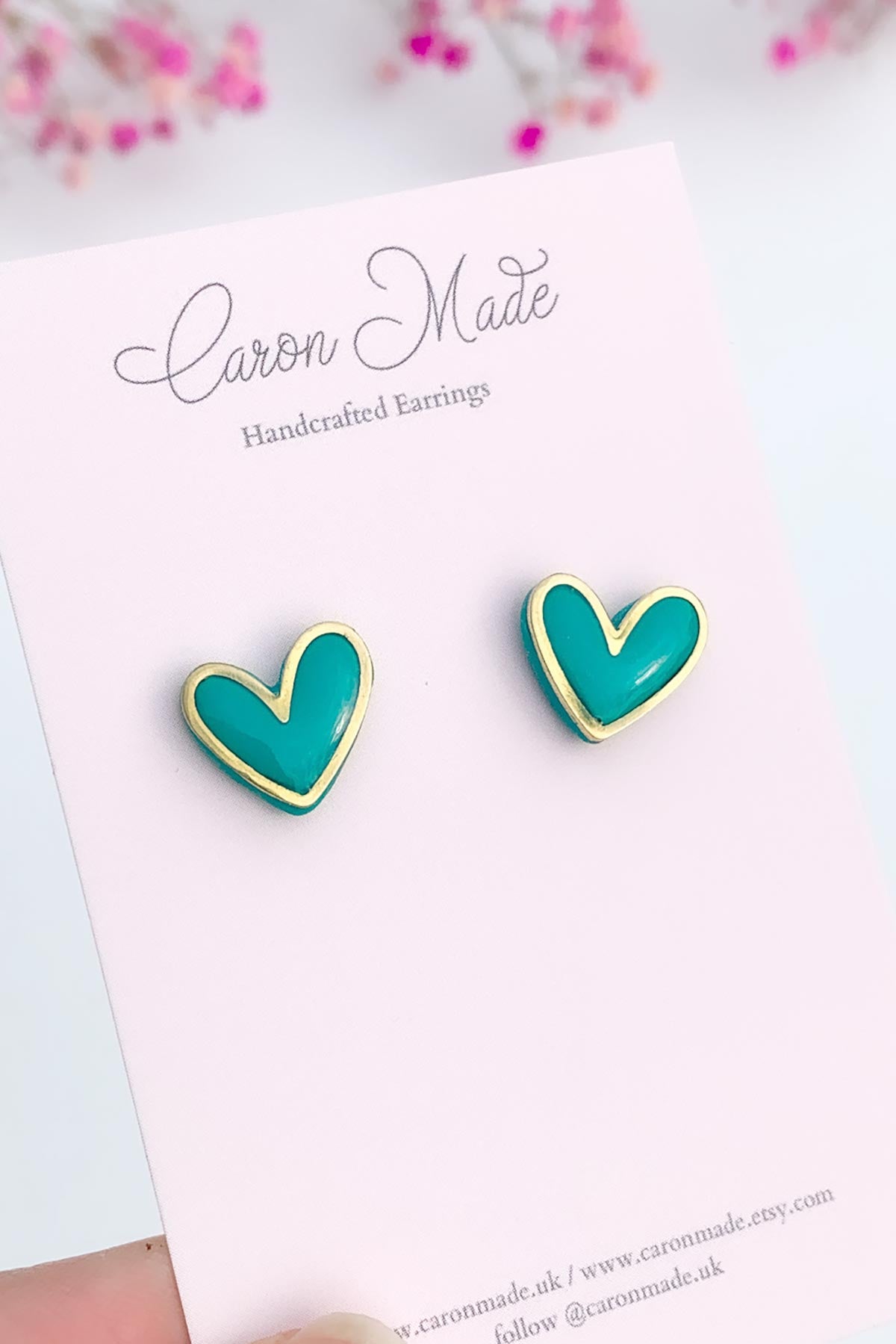 Caron Made Vibrant Heart Stud Earrings