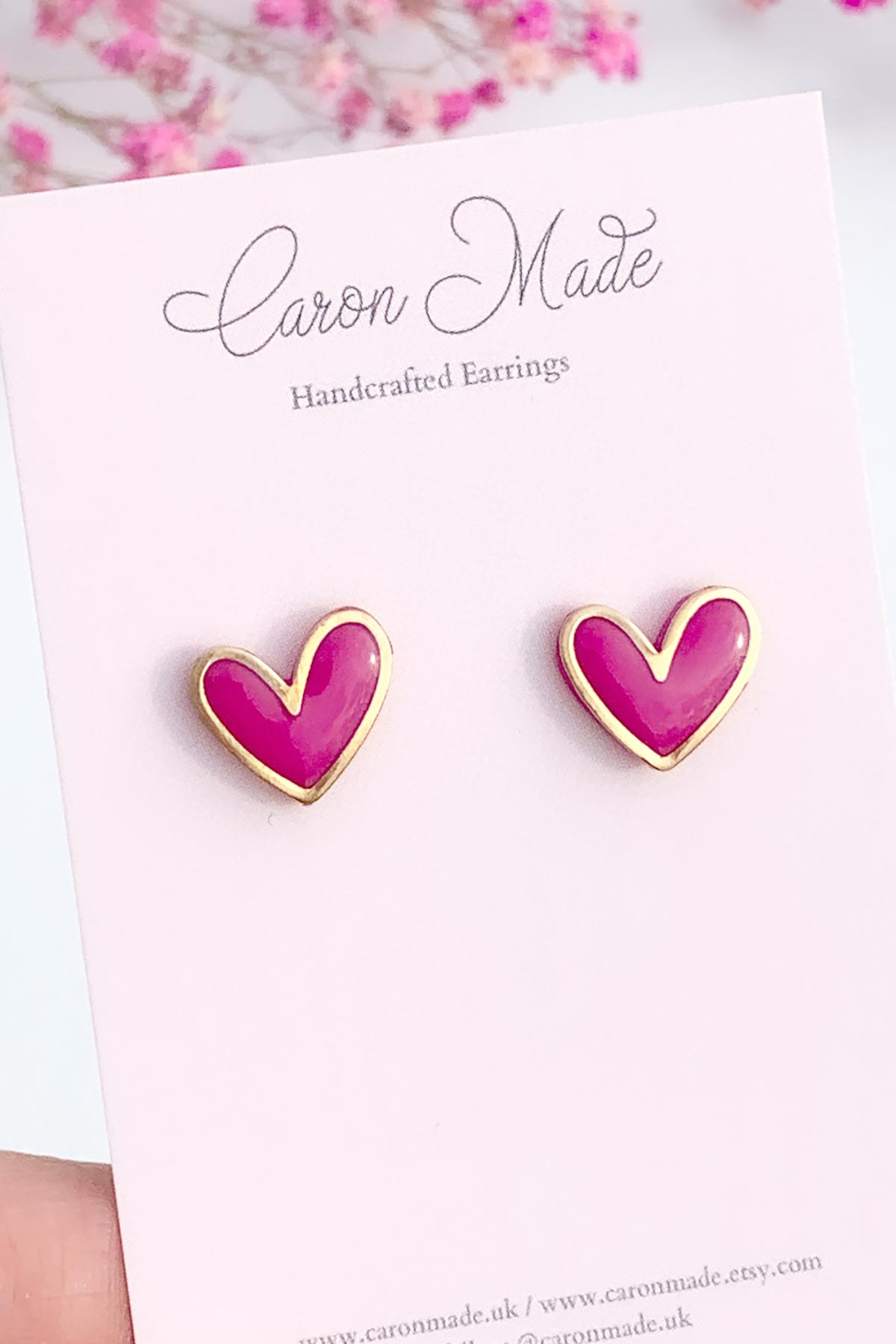 Caron Made Vibrant Heart Stud Earrings