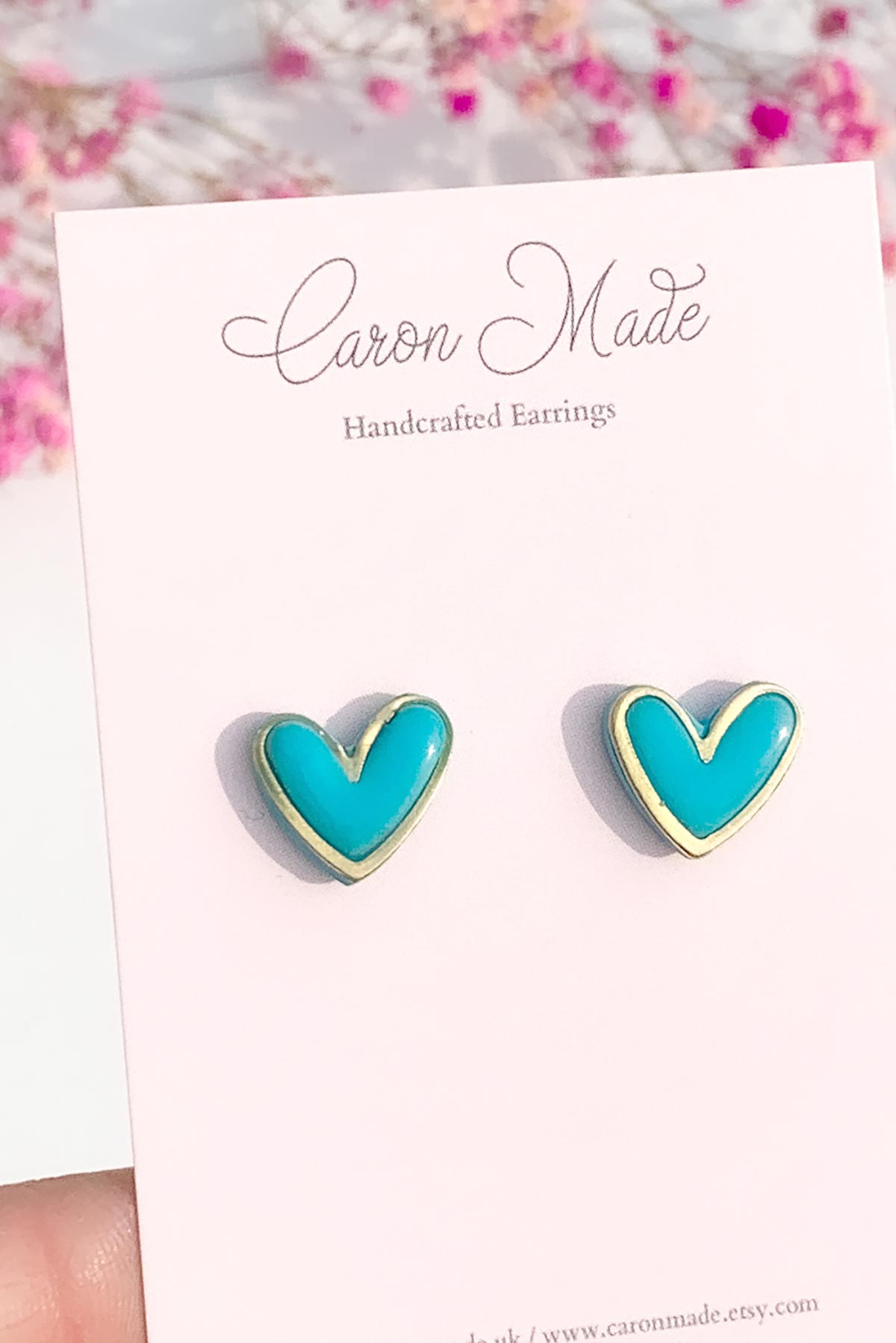 Caron Made Vibrant Heart Stud Earrings