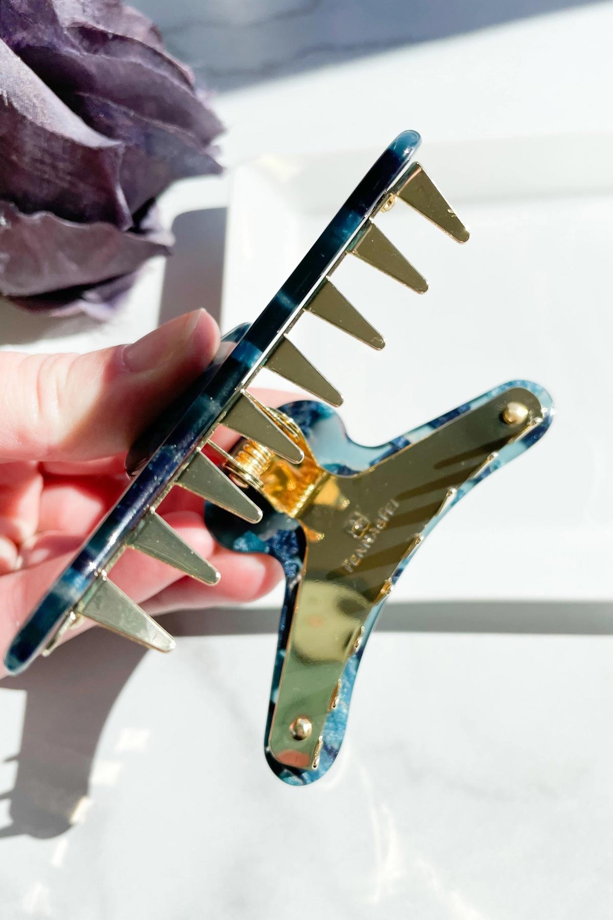 Fenna And Fei Cerulean Large French Claw Clip
