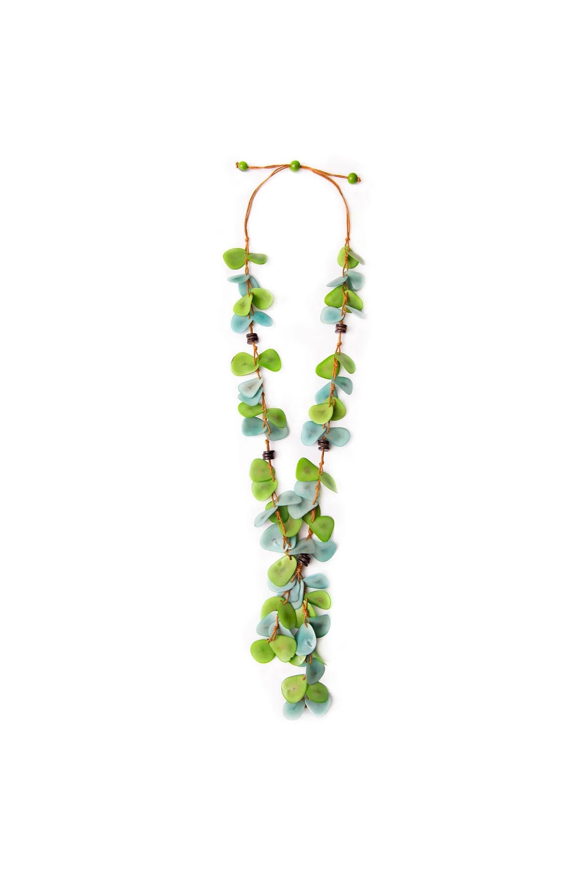 Tagua By Soraya Cedeño Chelsea Organic Tagua Necklace In Celeste & Lime