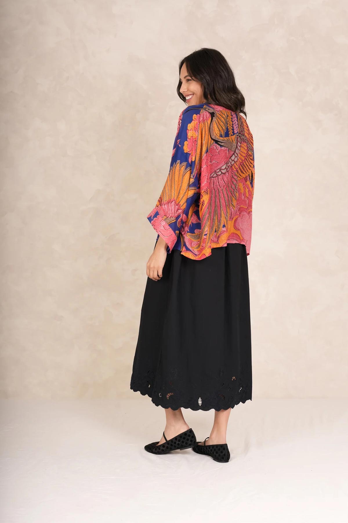 One Hundred Stars Crane Cobalt Kimono