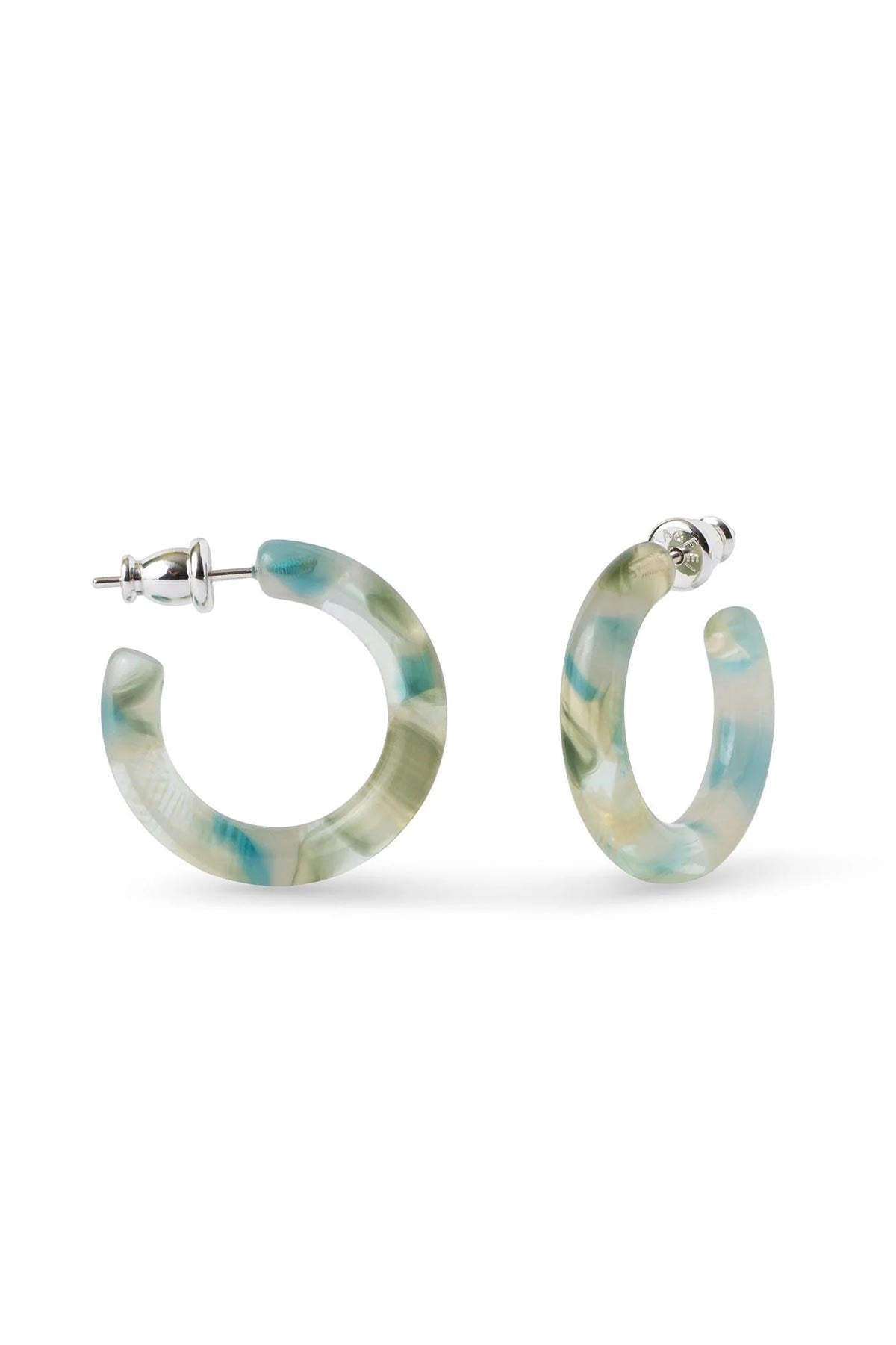 Fenna & Fei Small Acetate Hoops In Dew Drop