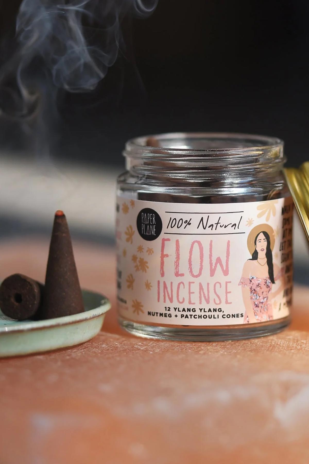 Paper Plane Flow Incense Jar Of Incense Cones | Plant Based & Vegan