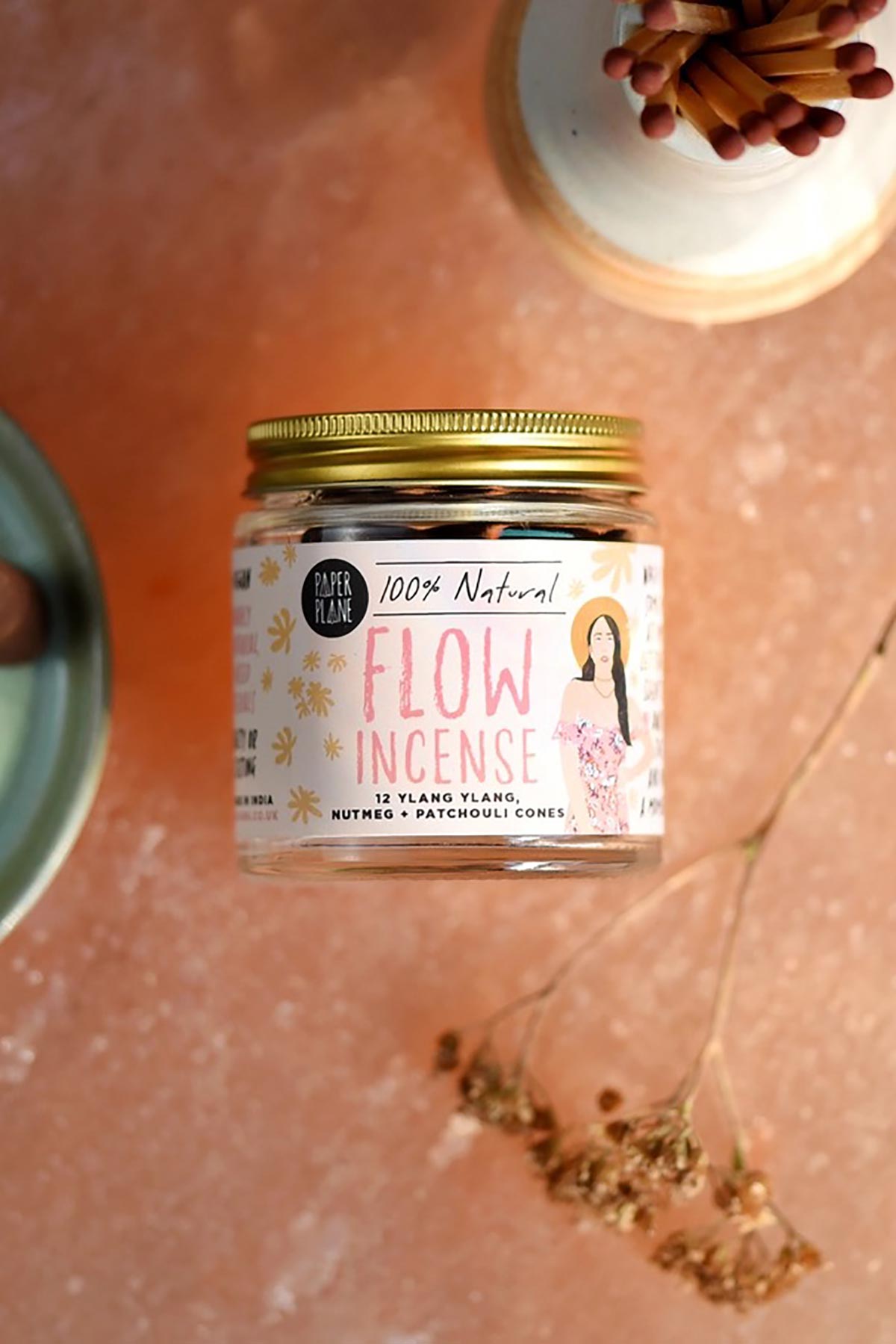Paper Plane Flow Incense Jar Of Incense Cones | Plant Based & Vegan