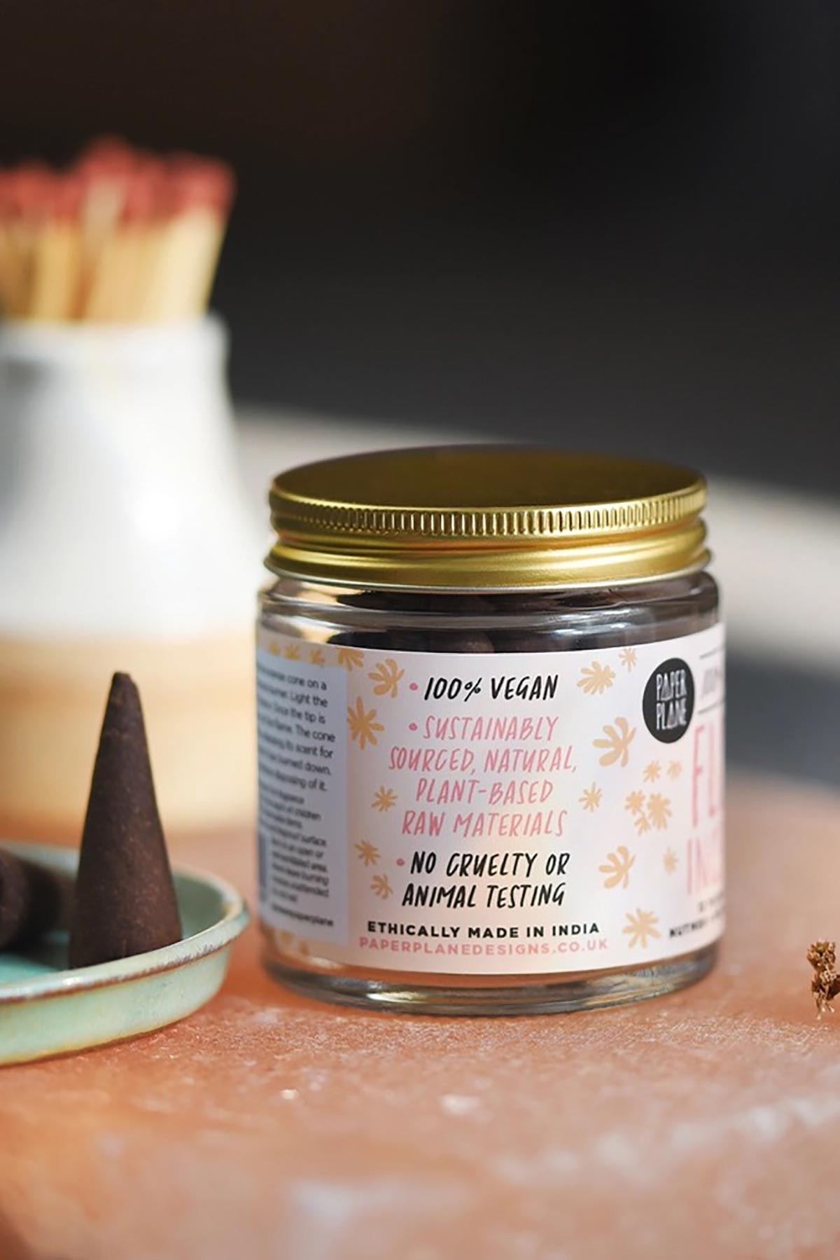 Paper Plane Flow Incense Jar Of Incense Cones | Plant Based & Vegan