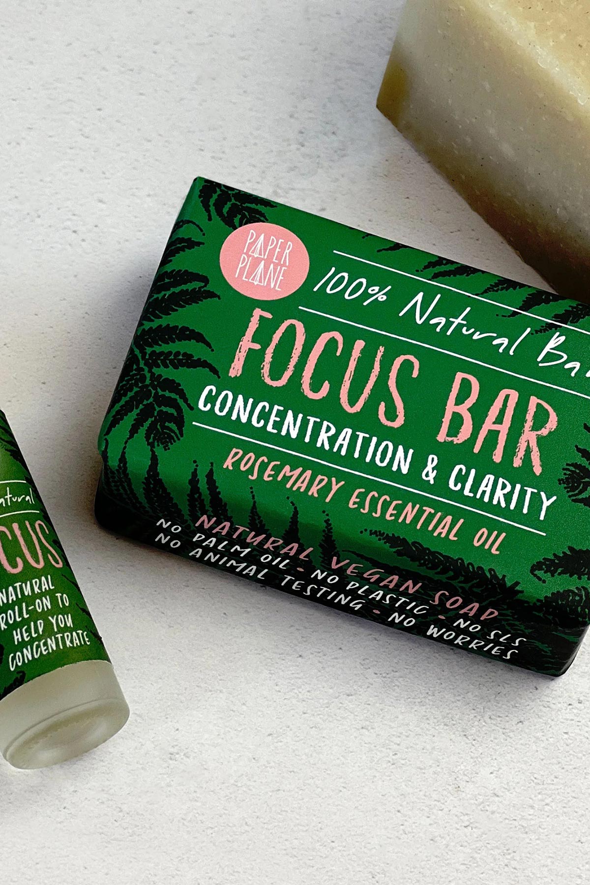 Paper Plane Focus Bar 100% Natural Vegan Rosemary Soap