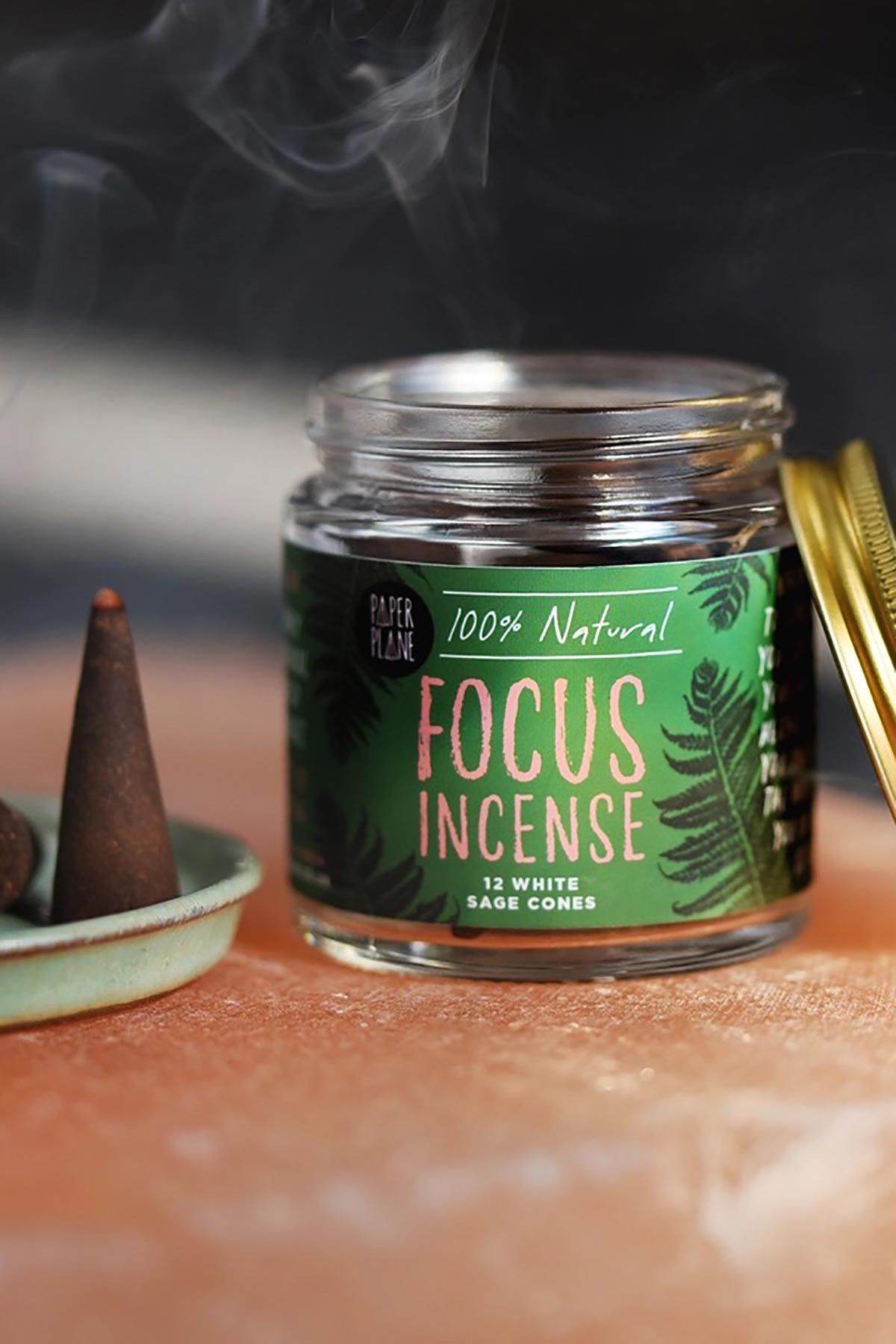 Paper Plane Focus Incense Jar Of Incense Cones | Plant Based & Vegan