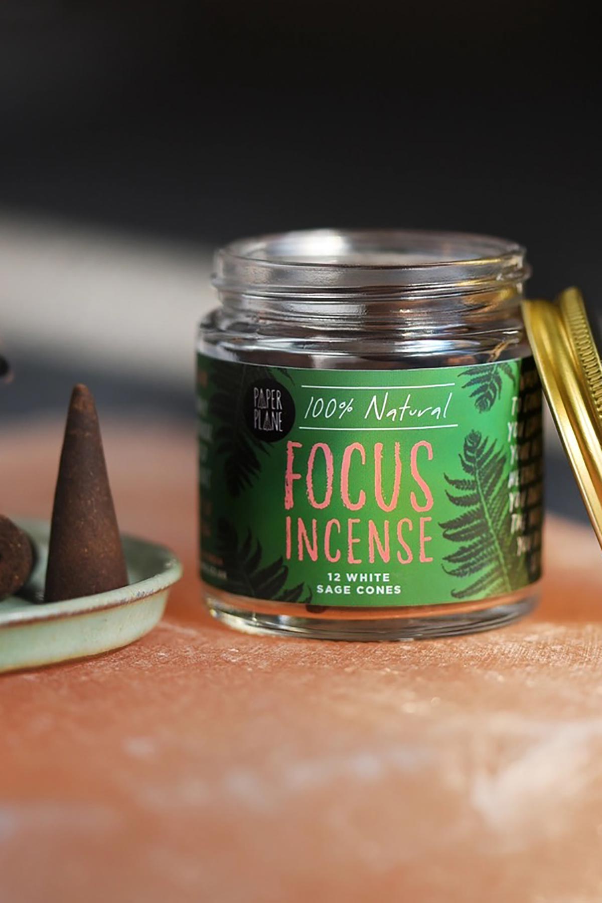 Paper Plane Focus Incense Jar Of Incense Cones | Plant Based & Vegan