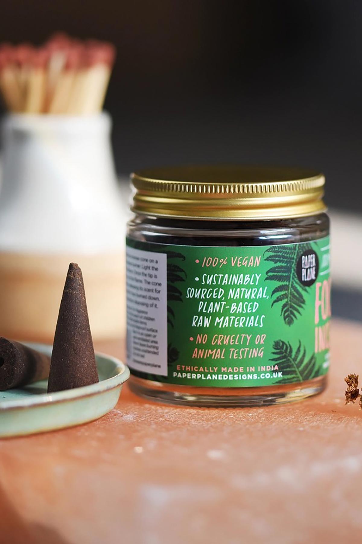 Paper Plane Focus Incense Jar Of Incense Cones | Plant Based & Vegan
