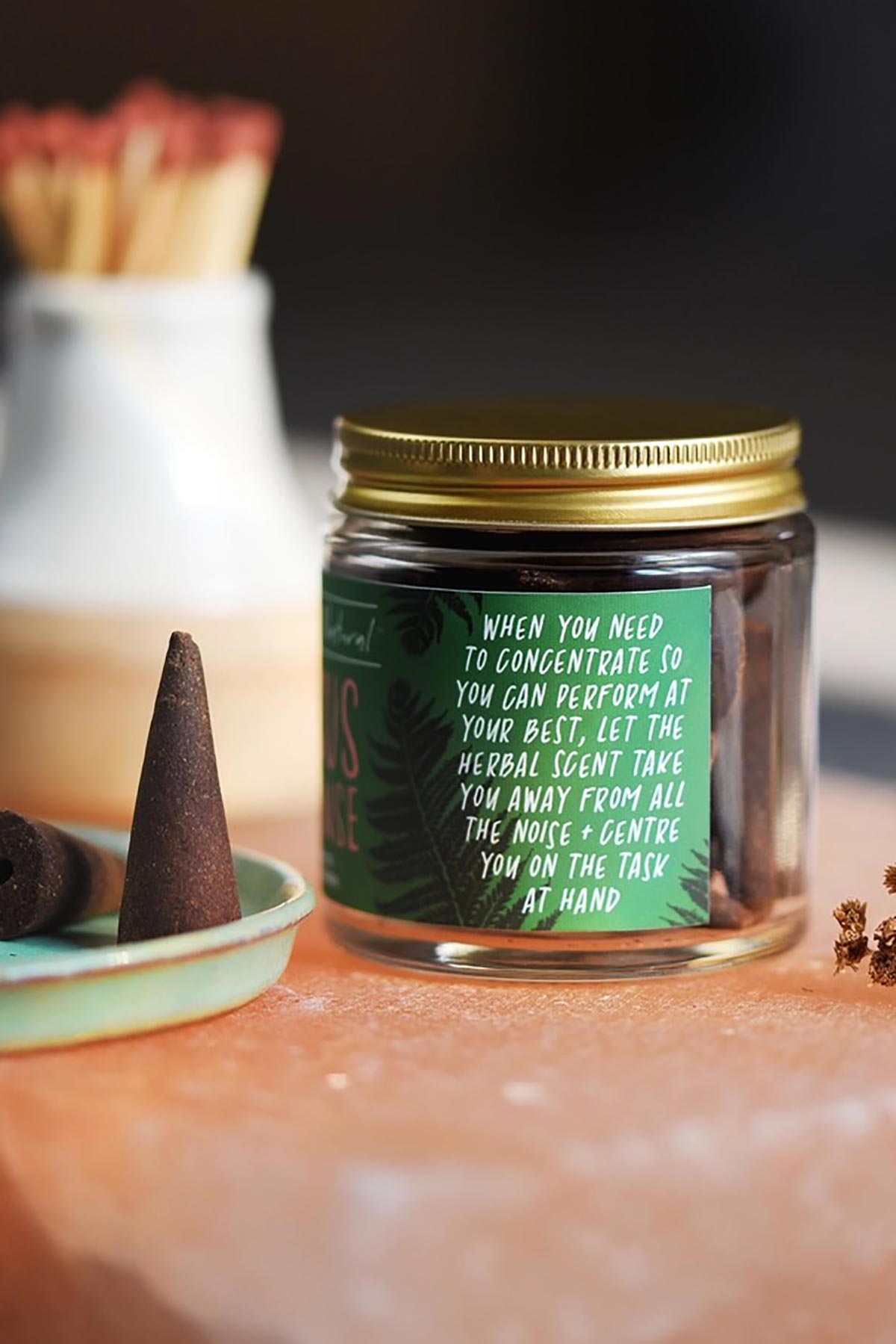 Paper Plane Focus Incense Jar Of Incense Cones | Plant Based & Vegan