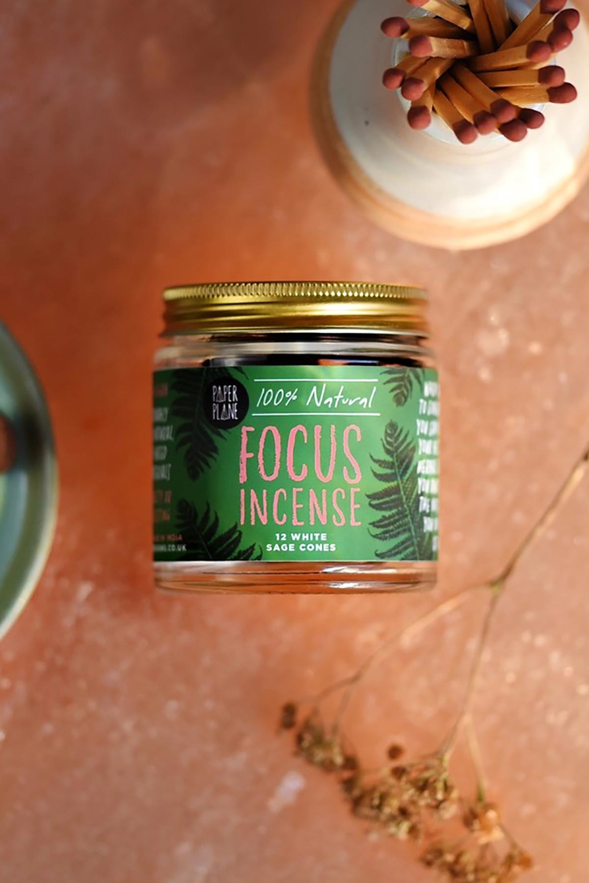Paper Plane Focus Incense Jar Of Incense Cones | Plant Based & Vegan