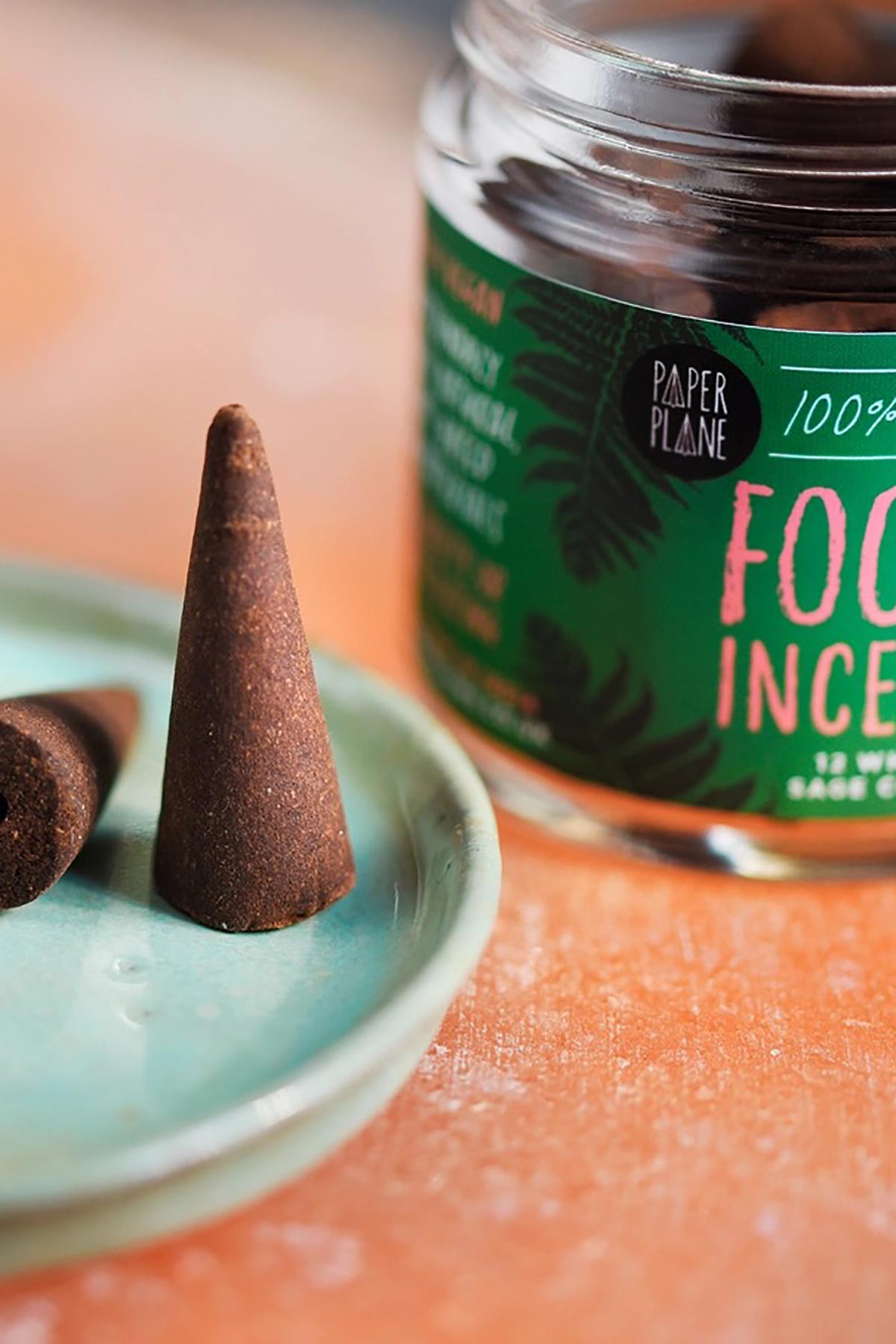 Paper Plane Focus Incense Jar Of Incense Cones | Plant Based & Vegan