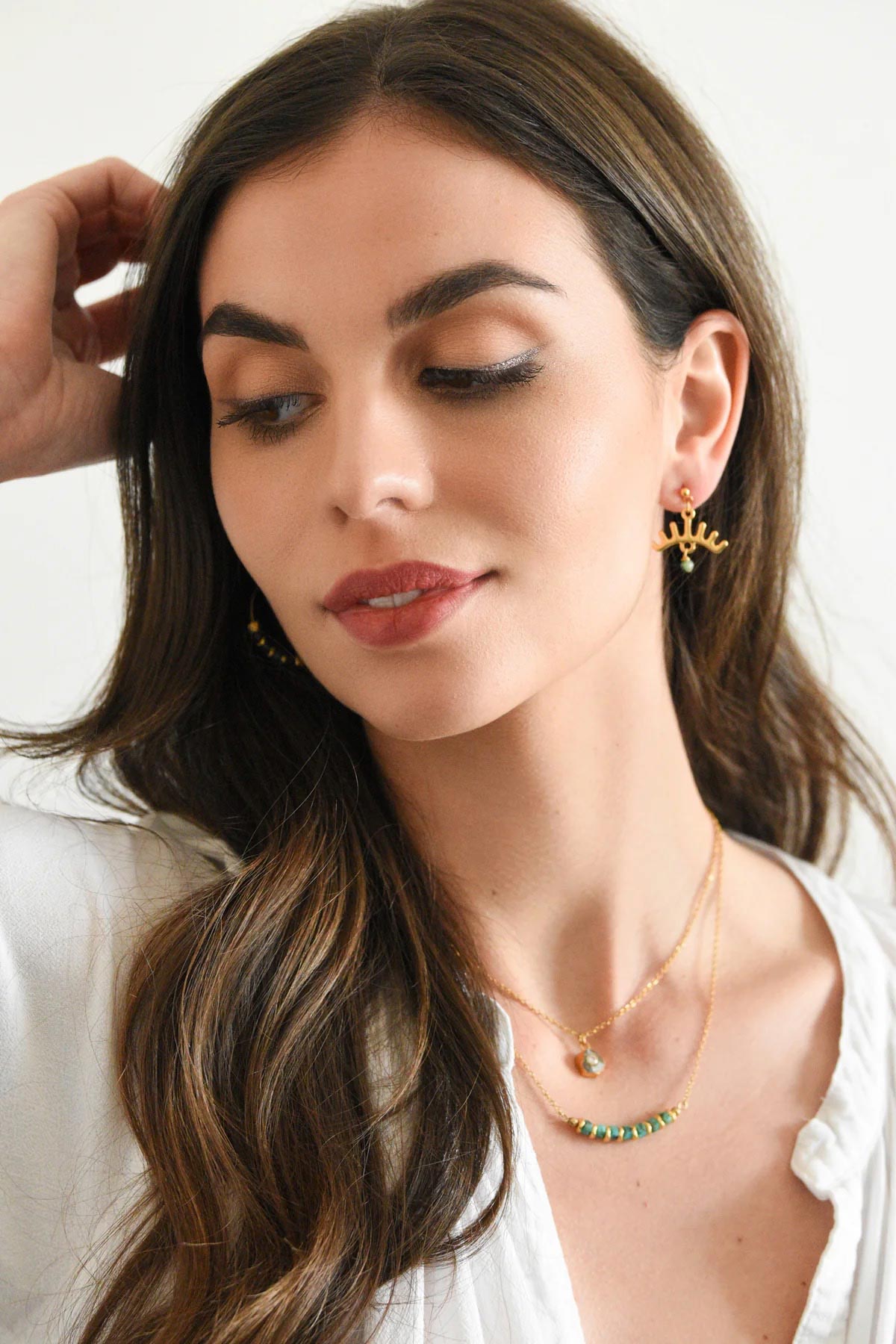 Ginandger Dipa Ruby Zoisite Earrings