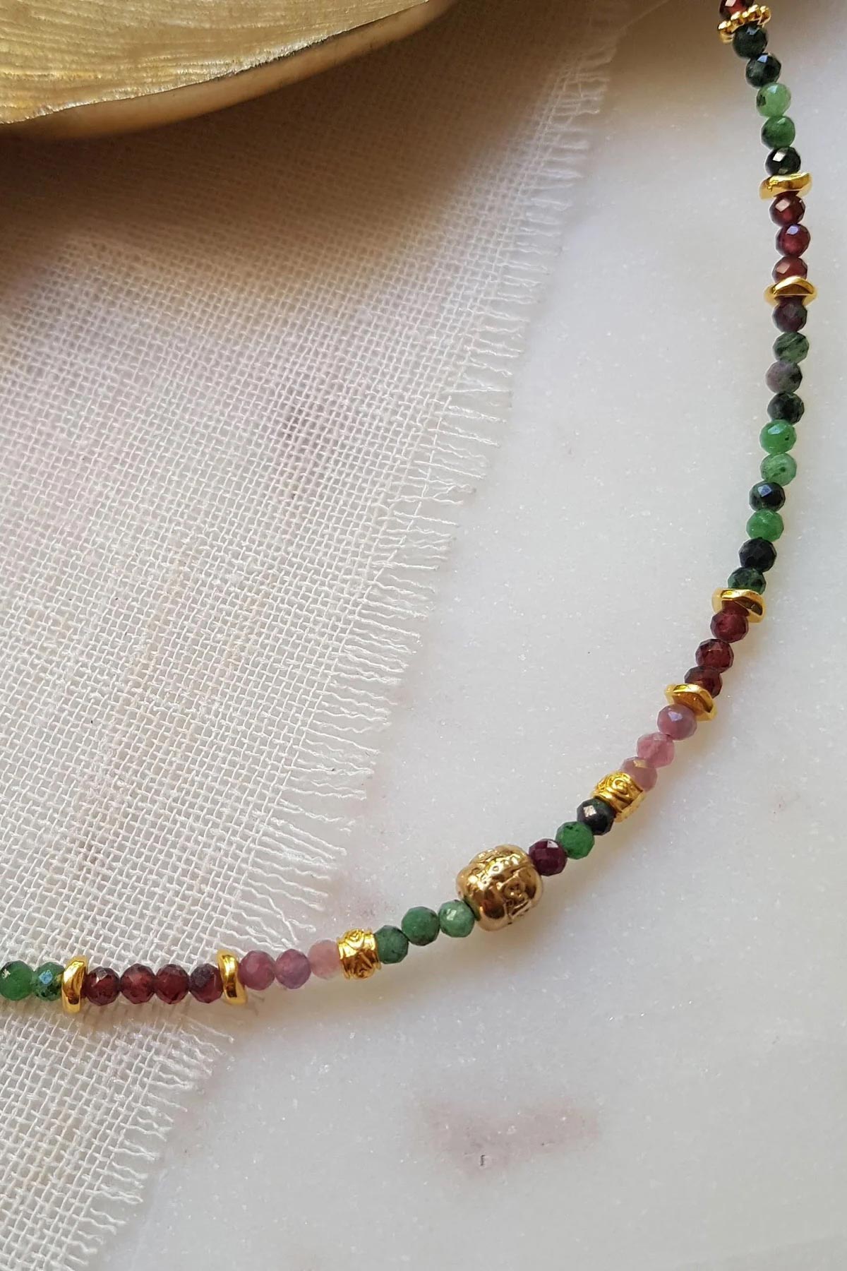 Ginandger Talia Garnet Ruby Zoisite Necklace
