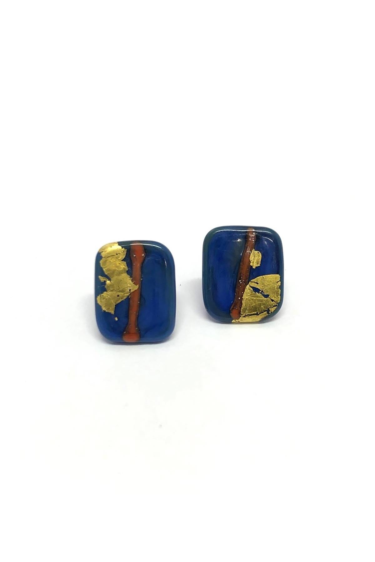 Helen Chalmers Ishikawa Handmade Glass Panel Stud Earrings