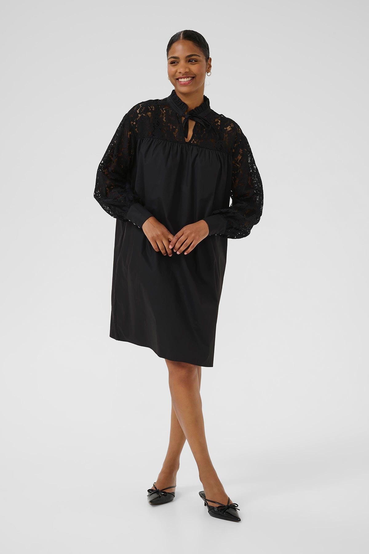 Kaffe KAcynthia Cotton Dress In Black