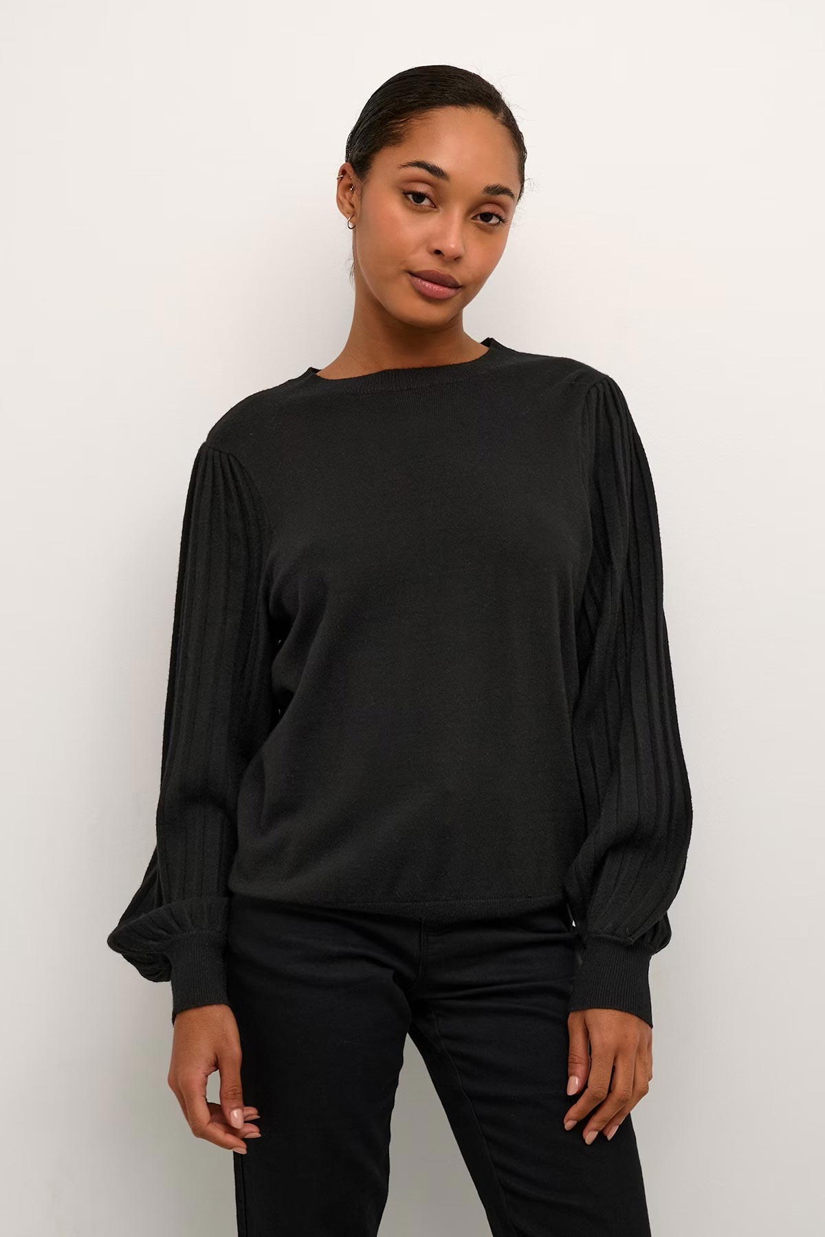Kaffe KAlone Knit Pullover In Black