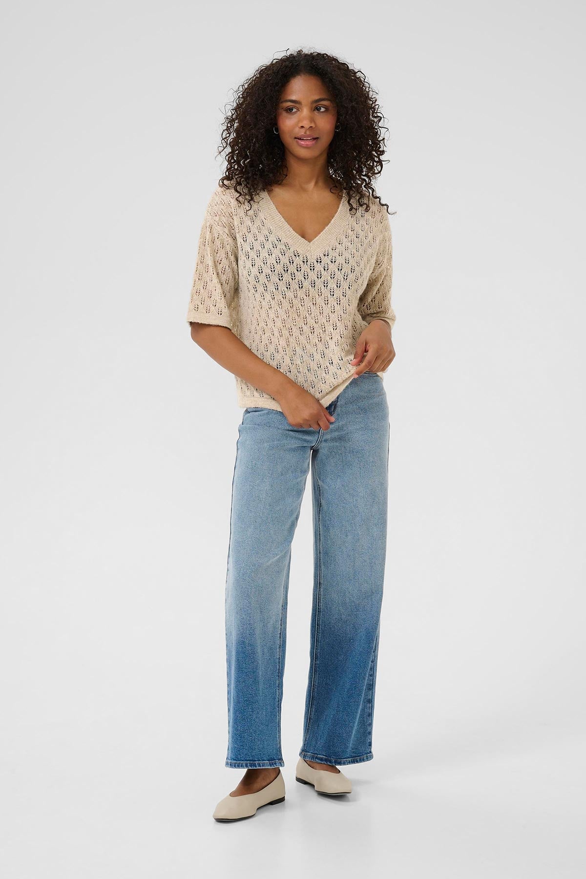 Kaffe KAlourine Pullover In Feather Gray Melange