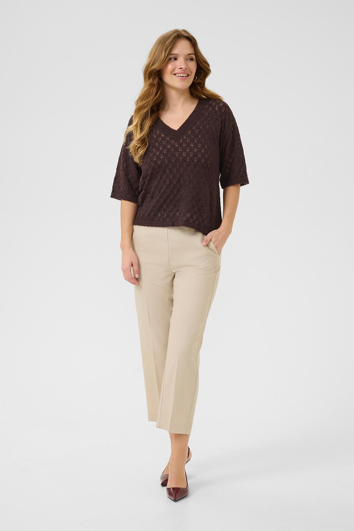 Kaffe KAlourine Pullover In Fudge Melange
