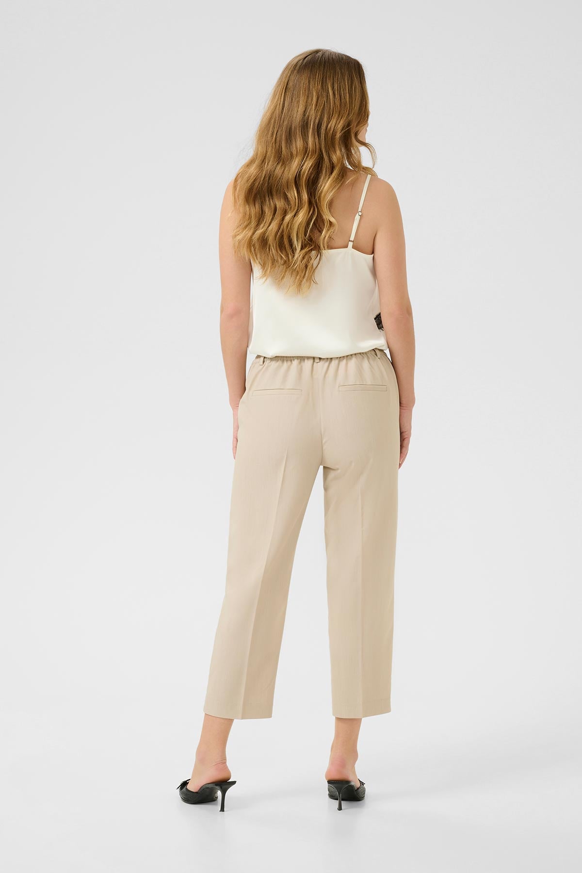 Kaffe KAsakura Trousers In Feather Gray Melange