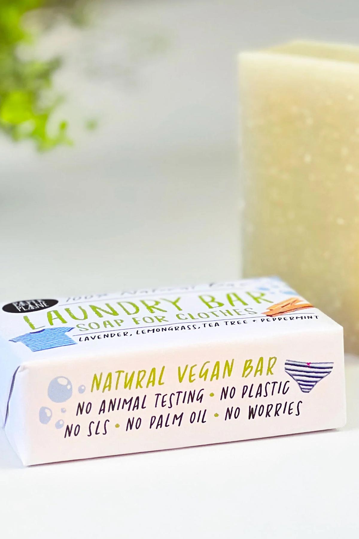 Paper Plane Laundry Bar 100% Natural Vegan Plastic-Free