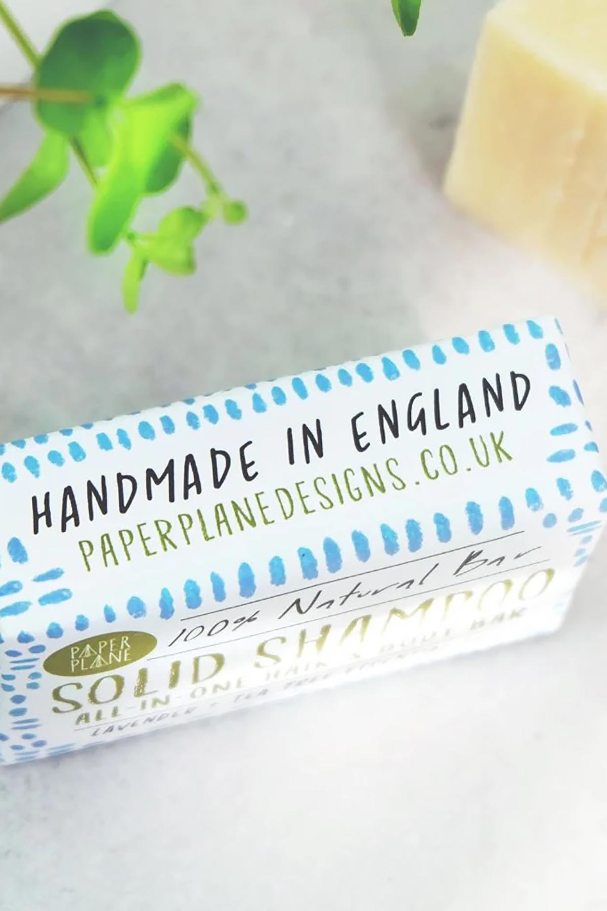 Paper Plane Lavender And Tea Tree 100% Natural Vegan Plastic-Free Solid Shampoo