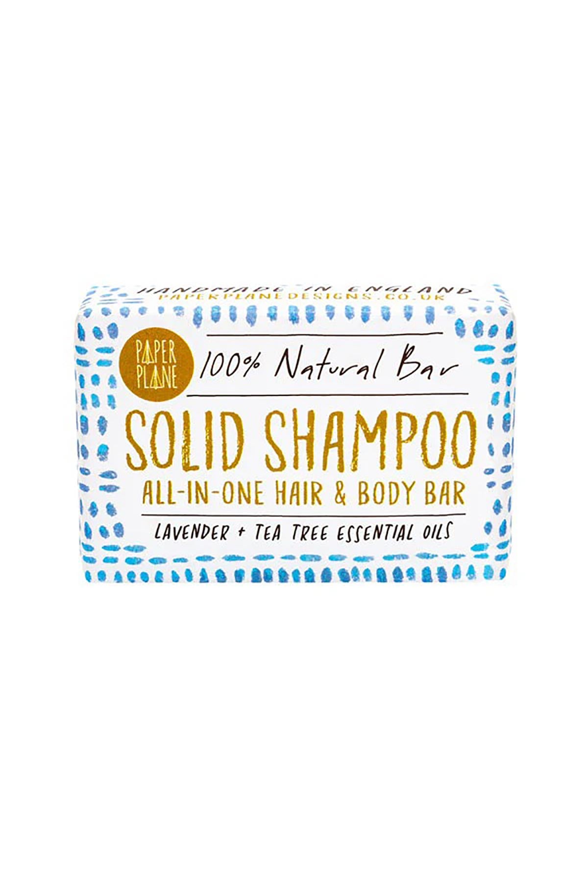 Paper Plane Lavender And Tea Tree 100% Natural Vegan Plastic-Free Solid Shampoo