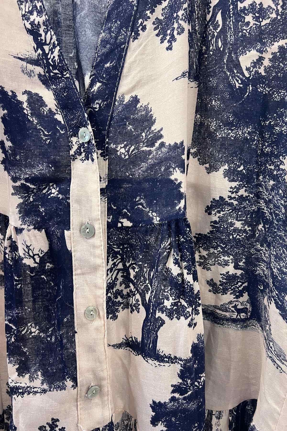Mia Strada London Linen Tunic Dress In Navy