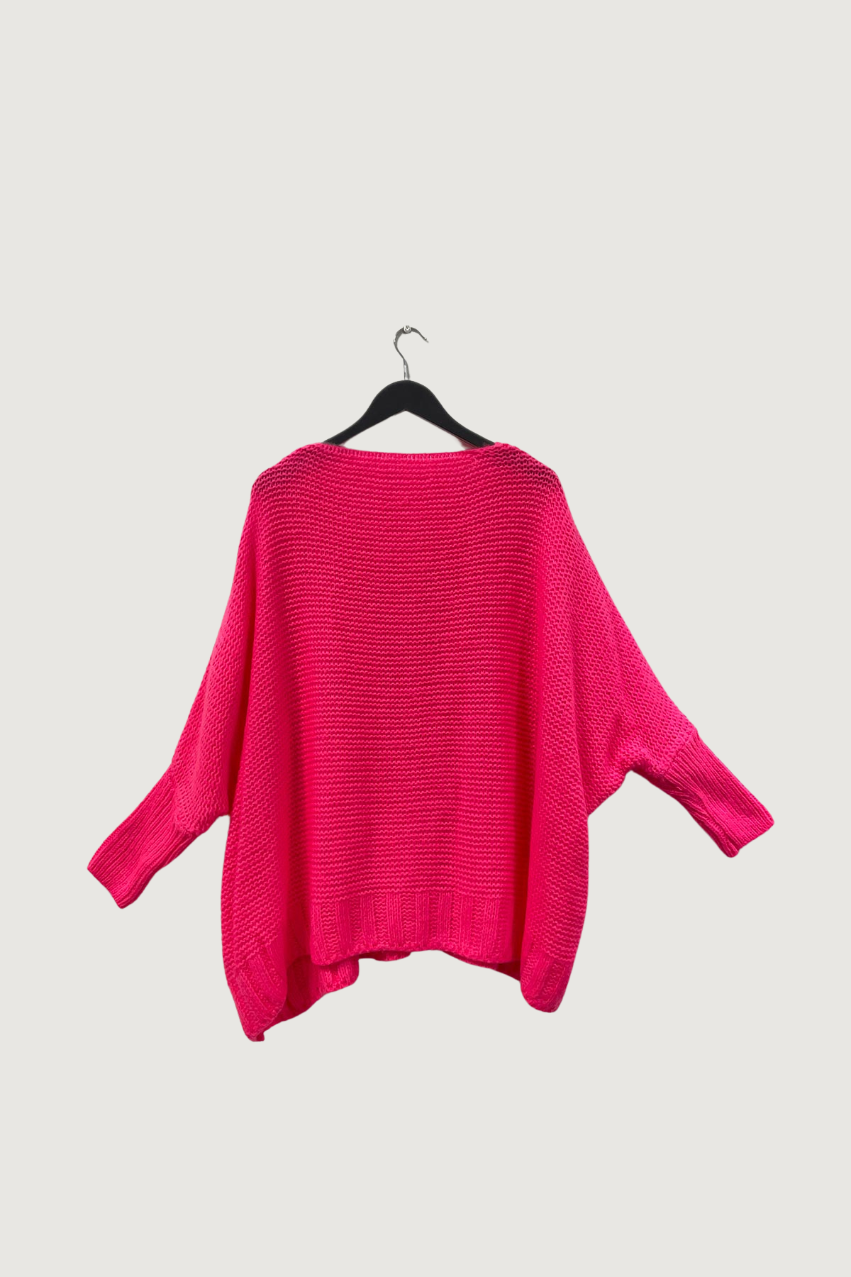 Mia Strada Candy Floss Oversized Knitted Jumper In Hot Pink