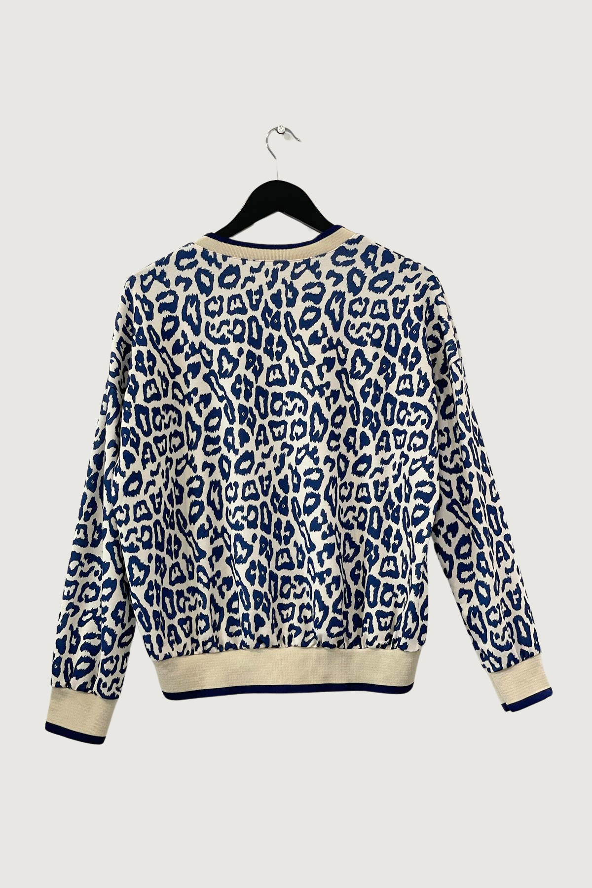 Mia Strada Leopard Print Sweatshirt In Navy Blue