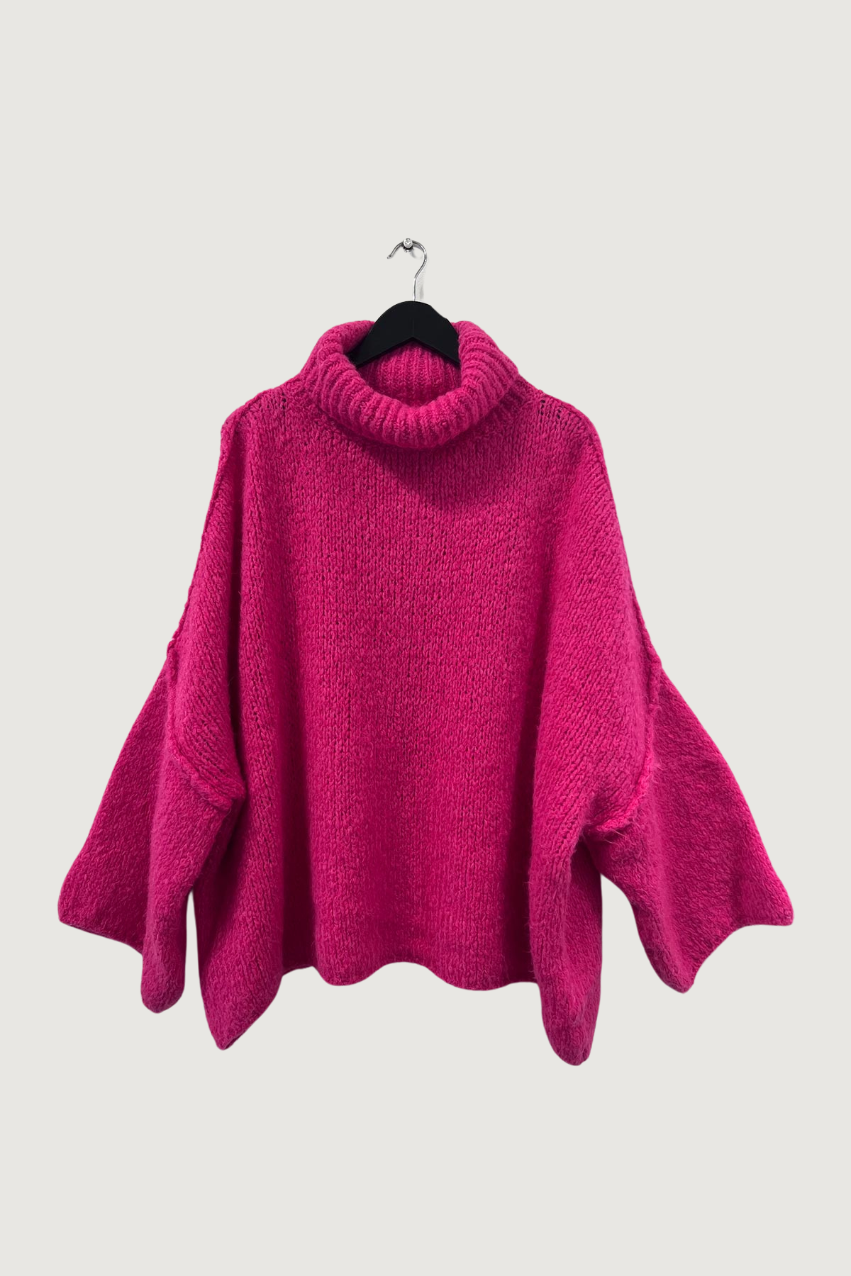 Oversized Woolen Jumper In Hot Pink