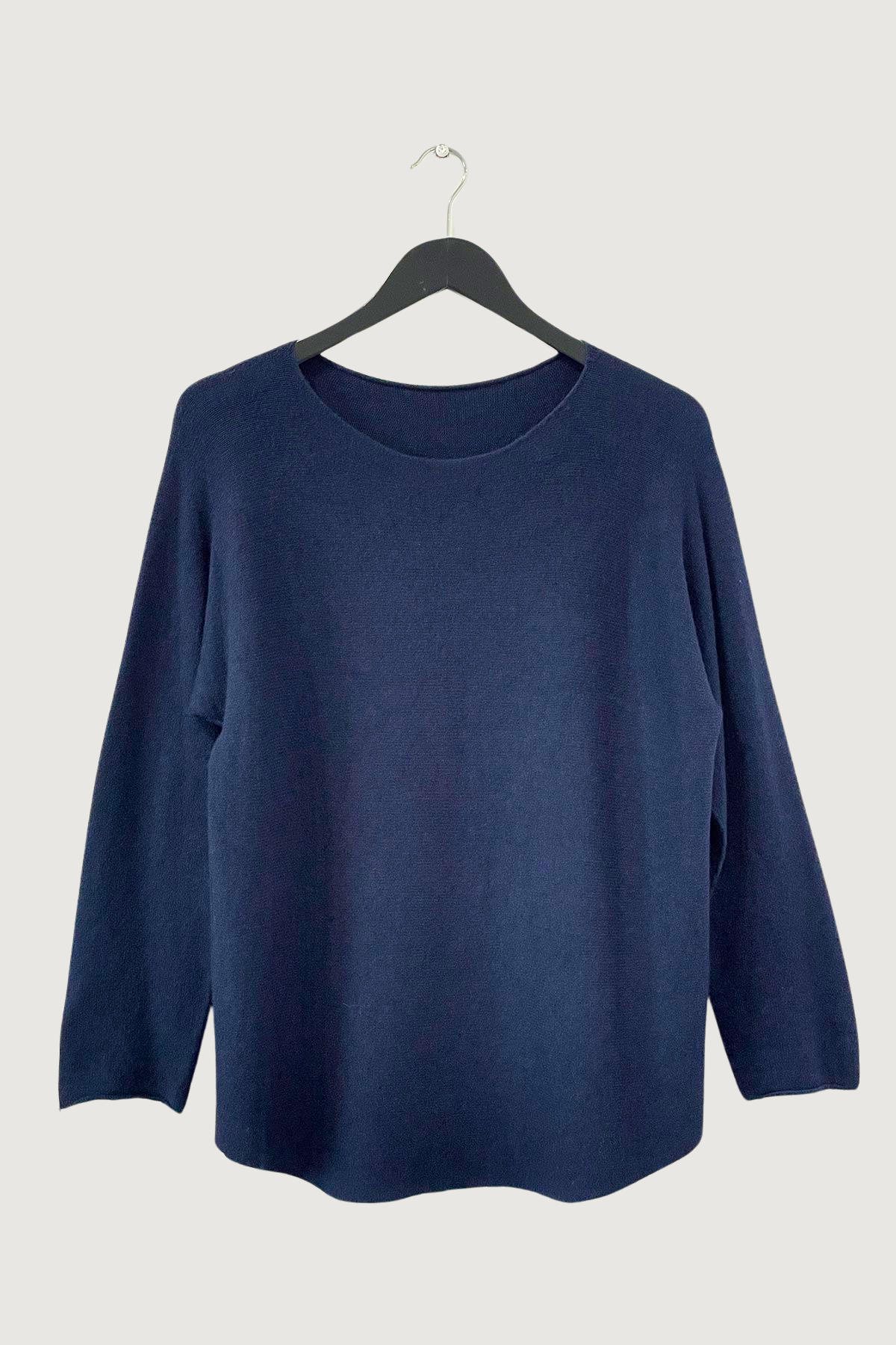 Mia Strada Seamless Softknit Jumper In Navy Blue