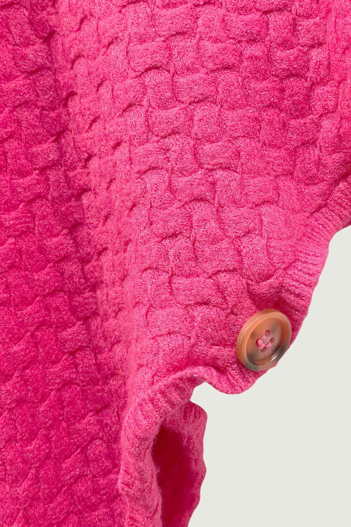Mia Strada Super Soft Knitted Cowl Neck Poncho In Fuchsia