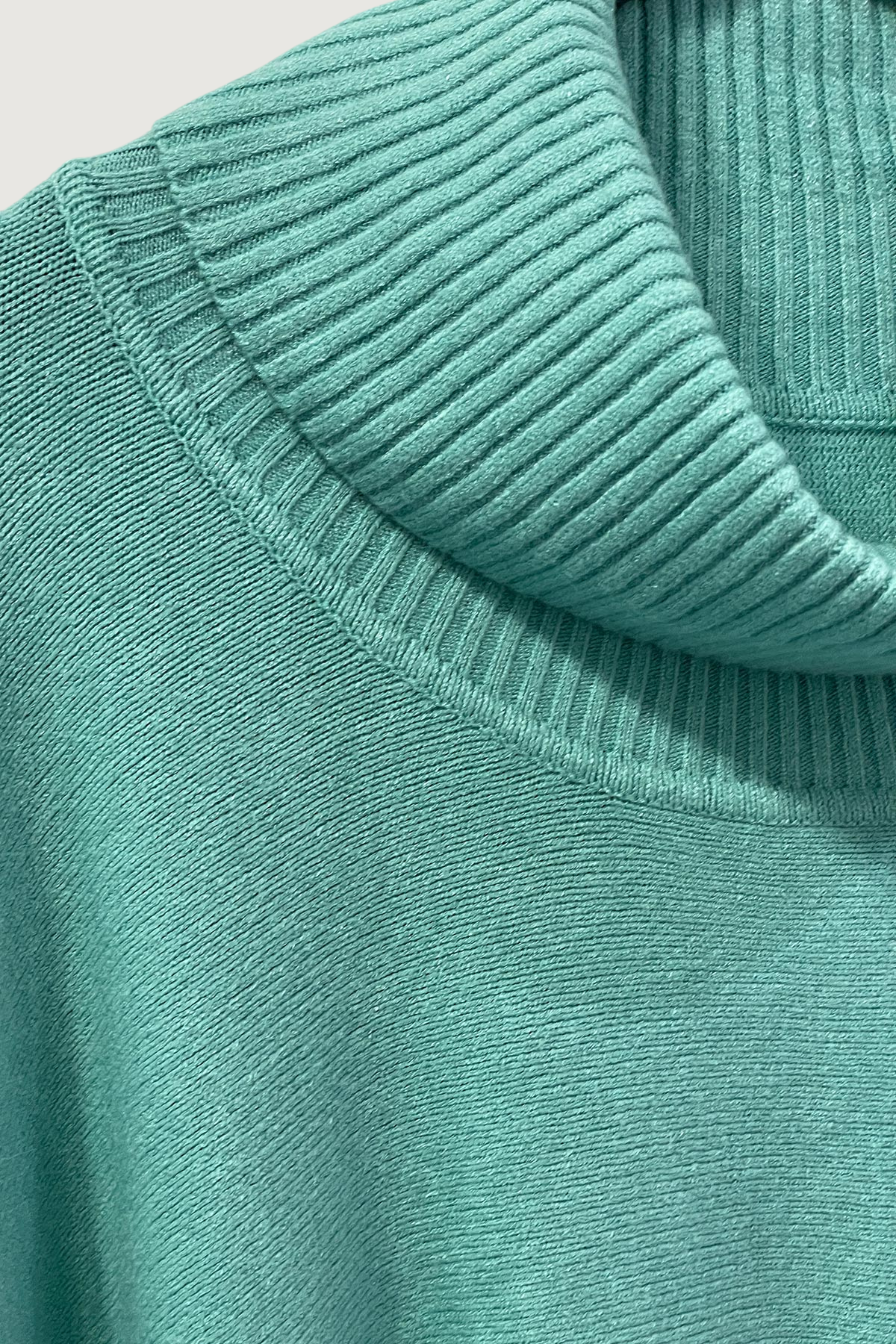 Mia Strada Super Soft Knitted Cowl Neck Poncho in Turquoise