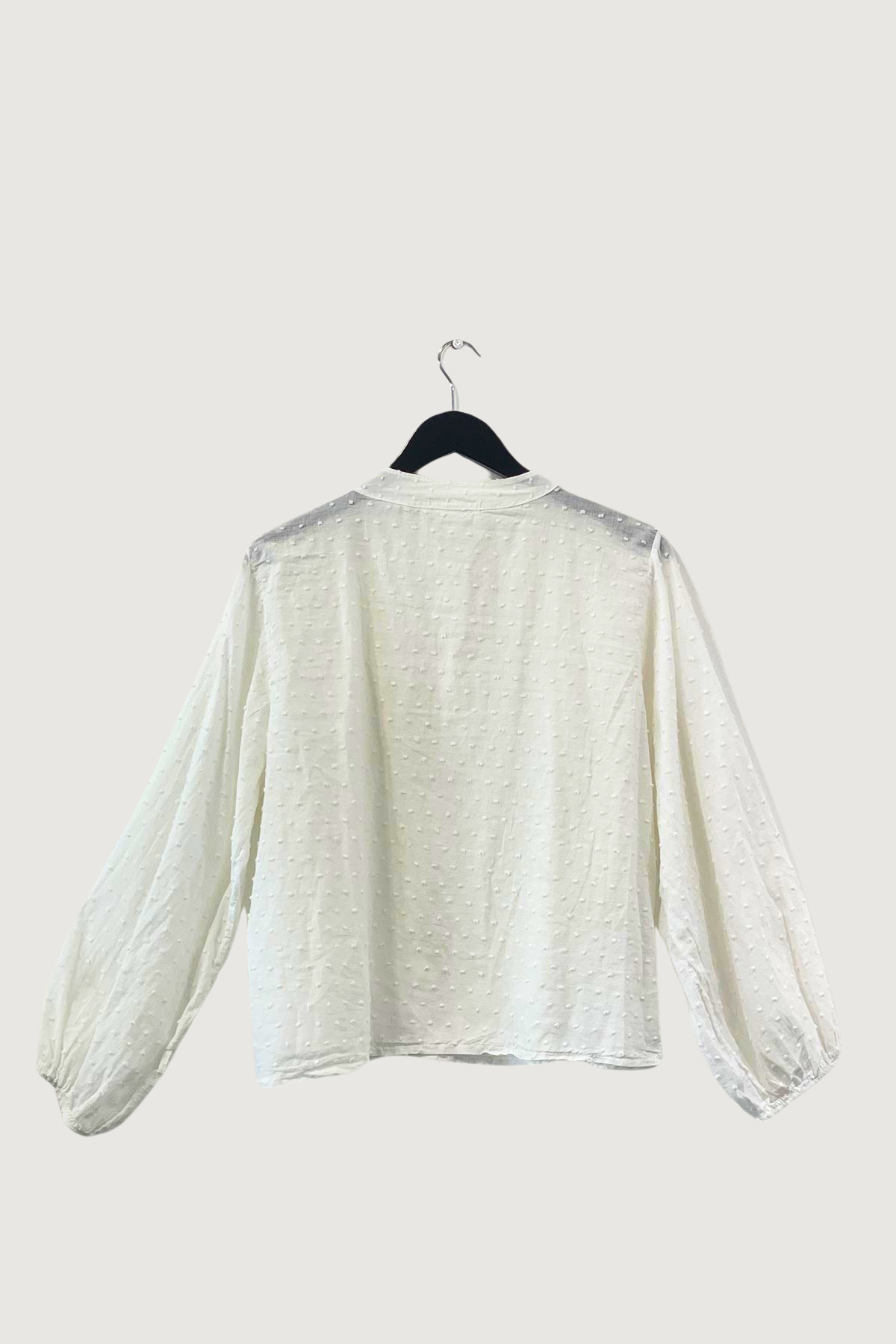 Mia Strada Swiss Dot Cotton Blouse In White