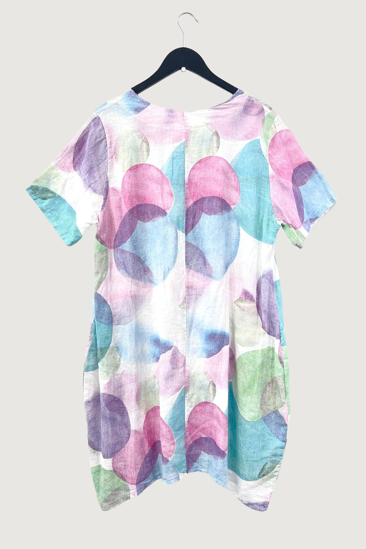 Mia Strada Oversized Bubble Linen Dress With Pockets In White