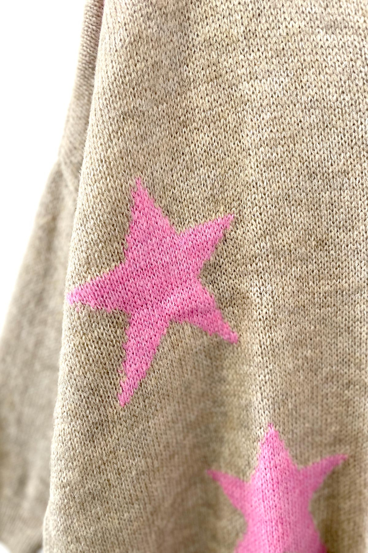 Mia Strada Oversized Star Jumper In Cream