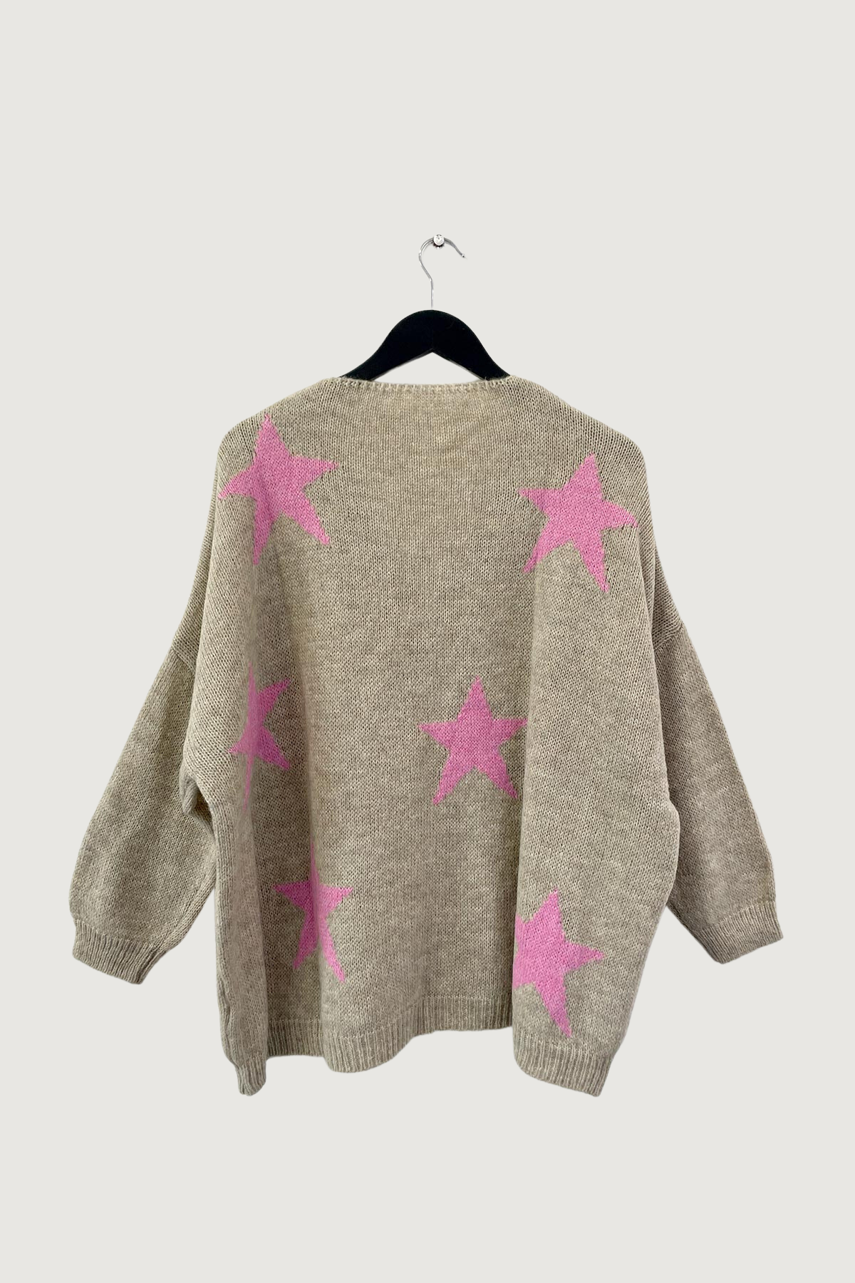 Mia Strada Oversized Star Jumper In Cream