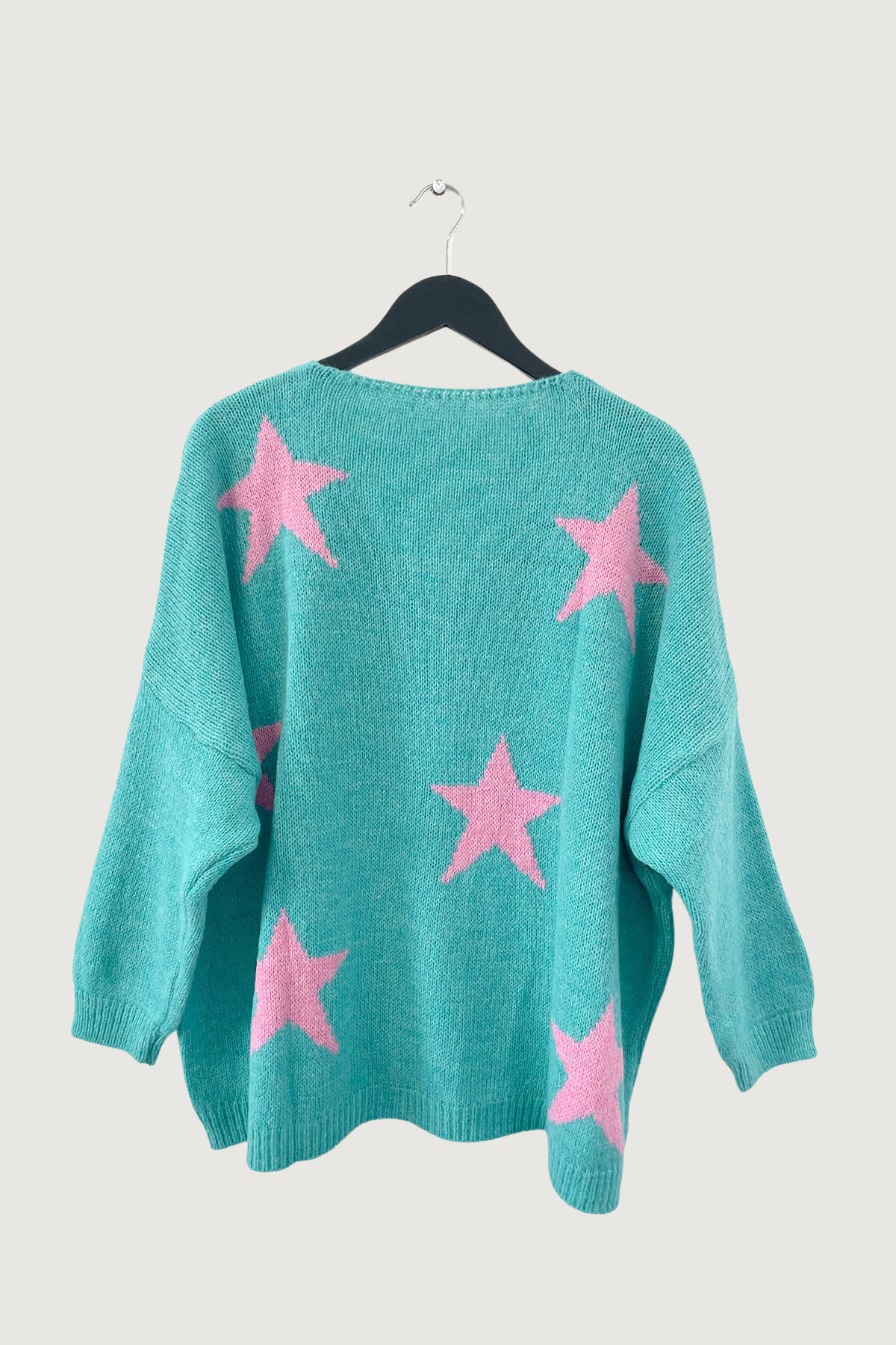 Mia Strada Oversized Star Jumper In Turquoise