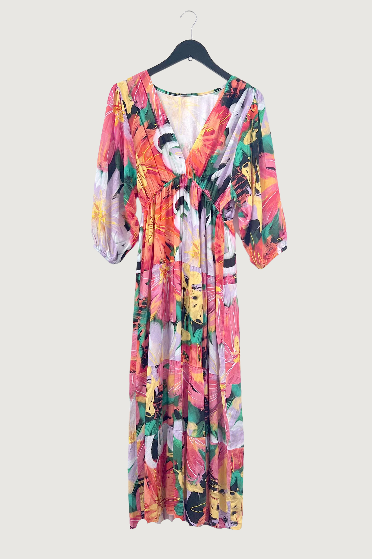 Mia Strada Rio Floral Midi Dress In Black