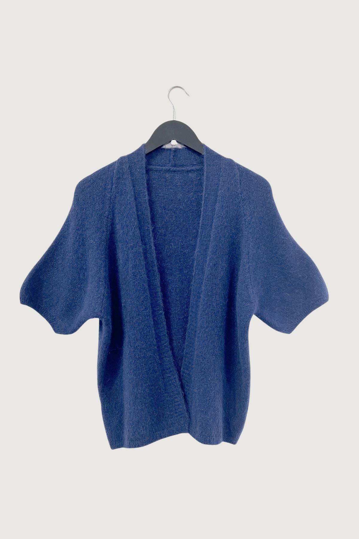 Mia Strada Soft Knit Baby Alpaca Blend Cardigan In Navy